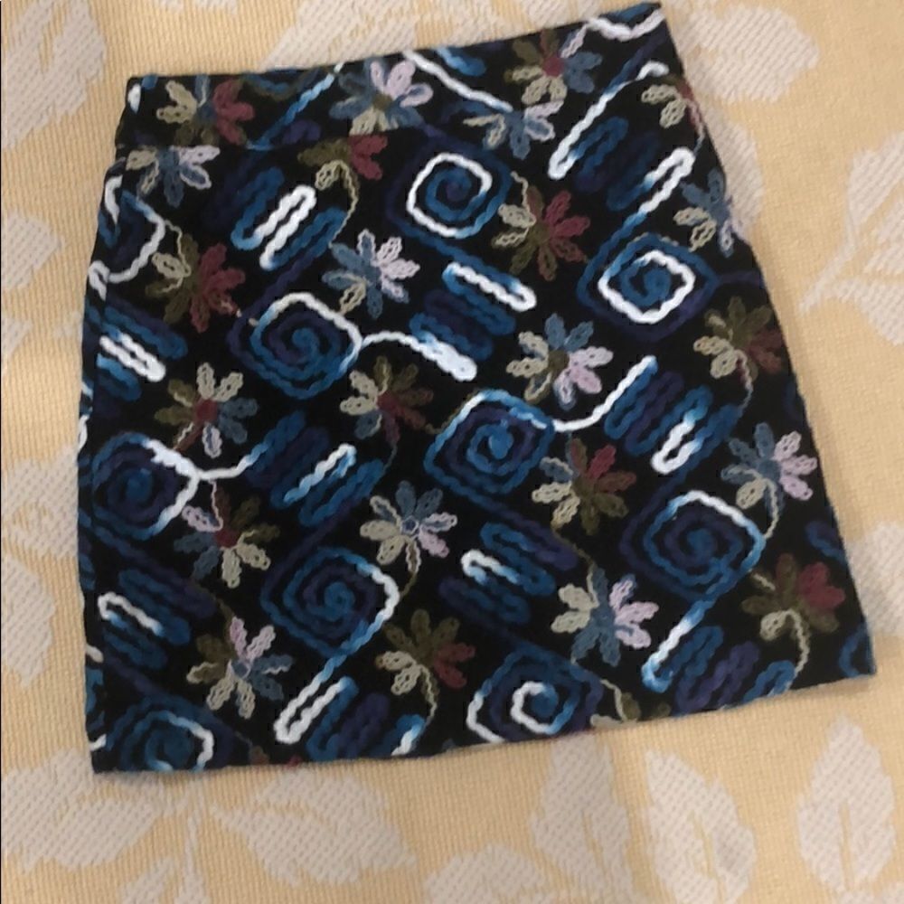 NWOT Zara Multi Color Stitch Mini Skirt